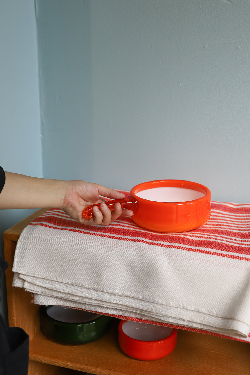 Holmegaard Palet Series Glass Bowl with Handle/ホルムガード パレットシリーズ ガラスボウル デンマーク 北欧ヴィンテージ食器