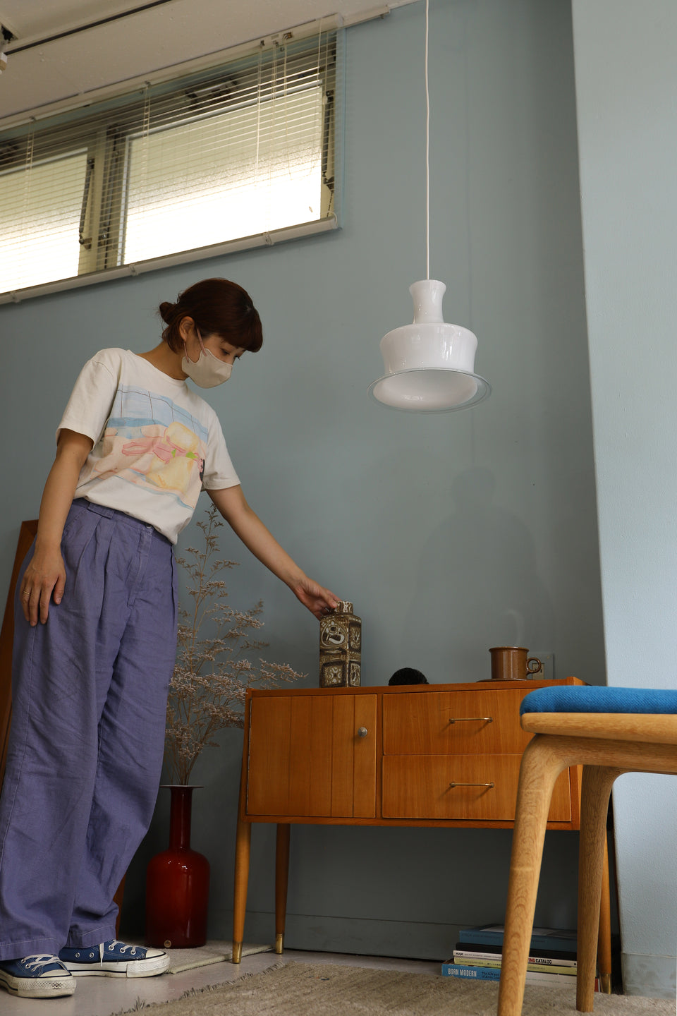 Vintage Holmegaard Pendant Light Sonate White/ホルムガード ペンダントライト ソナタ マイケル・バング 照明 デンマークヴィンテージ