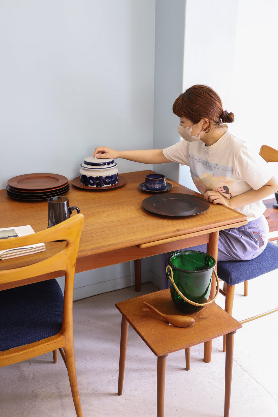 Danish Vintage Wooden Plate Round Tray/デンマークヴィンテージ 木製プレート トレイ チーク材 ローズウッド材 北欧雑貨