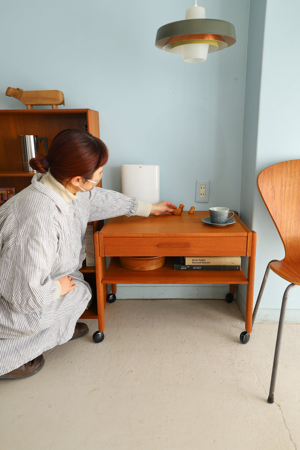Danish Vintage PBJ Møbler Sewing Table Trolley/デンマークヴィンテージ ソーイングテーブル トロリー サイドテーブル 北欧家具