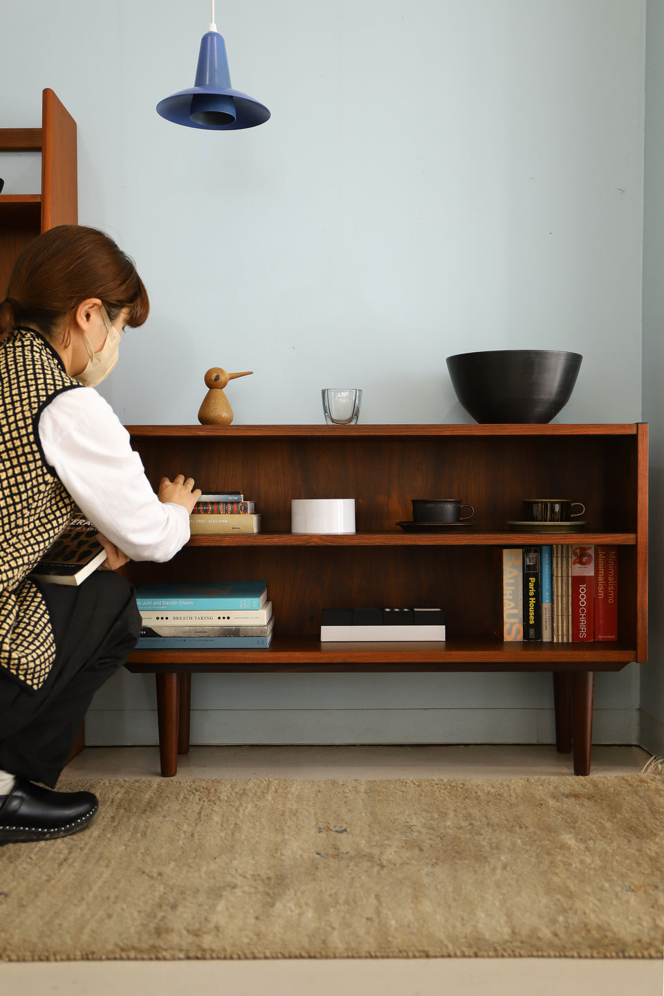 Rosewood Low Bookcase Danish Vintage/デンマークヴィンテージ ブックケース 本棚 収納 ローズウッド材 北欧家具