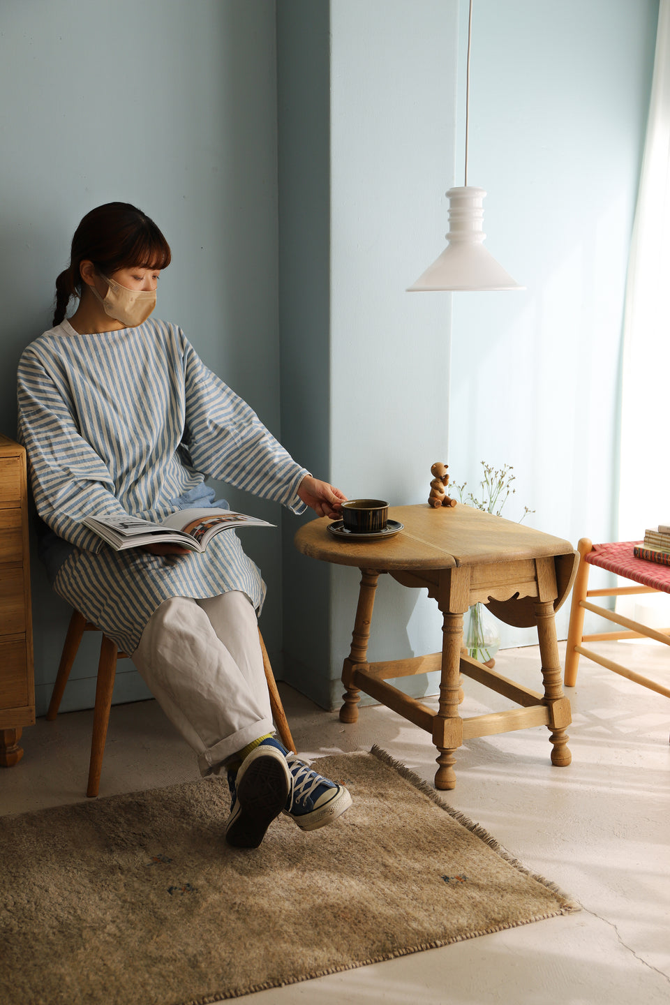Danish Vintage Oakwood Extension Side Table/デンマークヴィンテージ エクステンションサイドテーブル オーク材 北欧家具