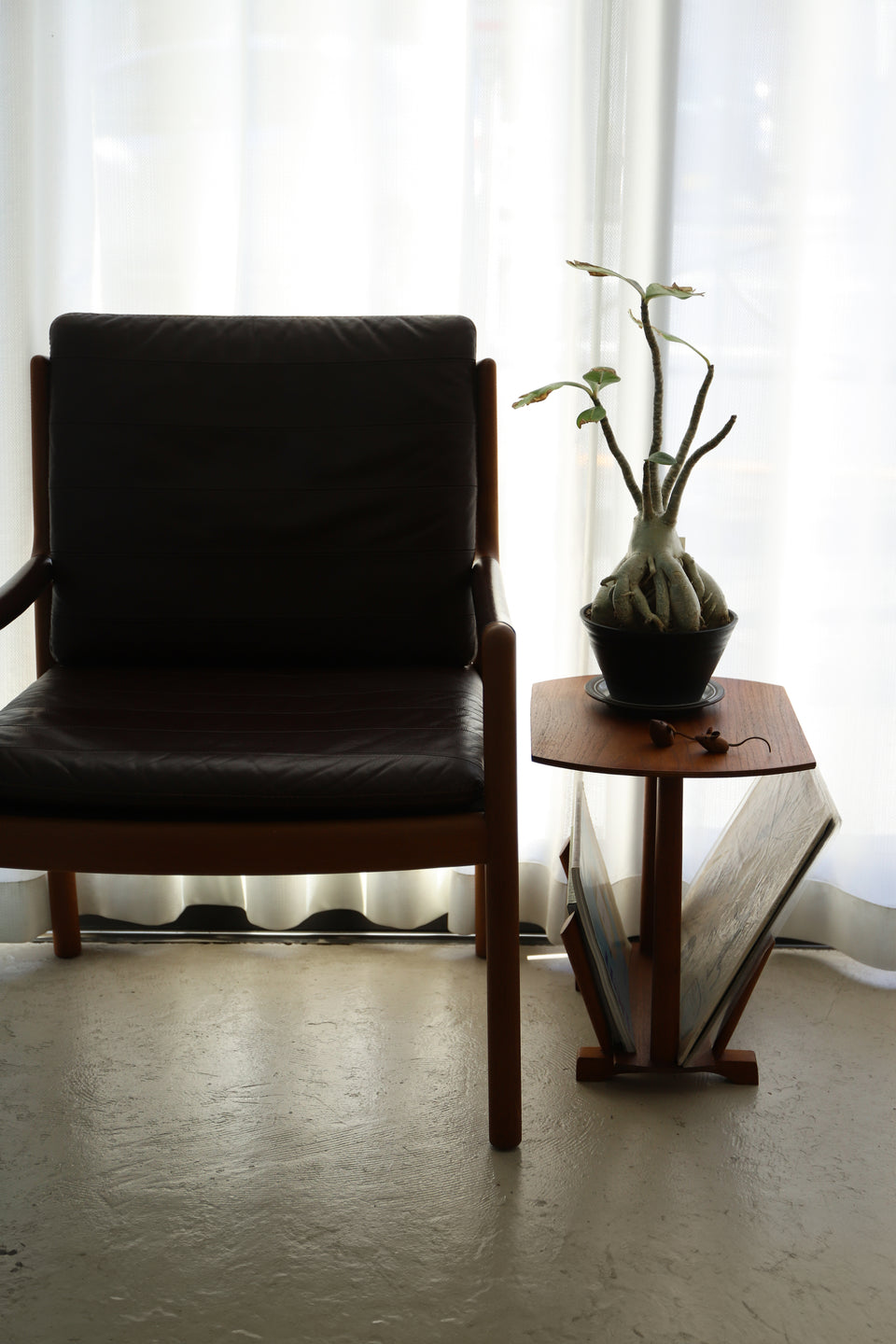 Danish Vintage Small Side Table with Magazine Rack/デンマークヴィンテージ サイドテーブル マガジンラック 北欧家具