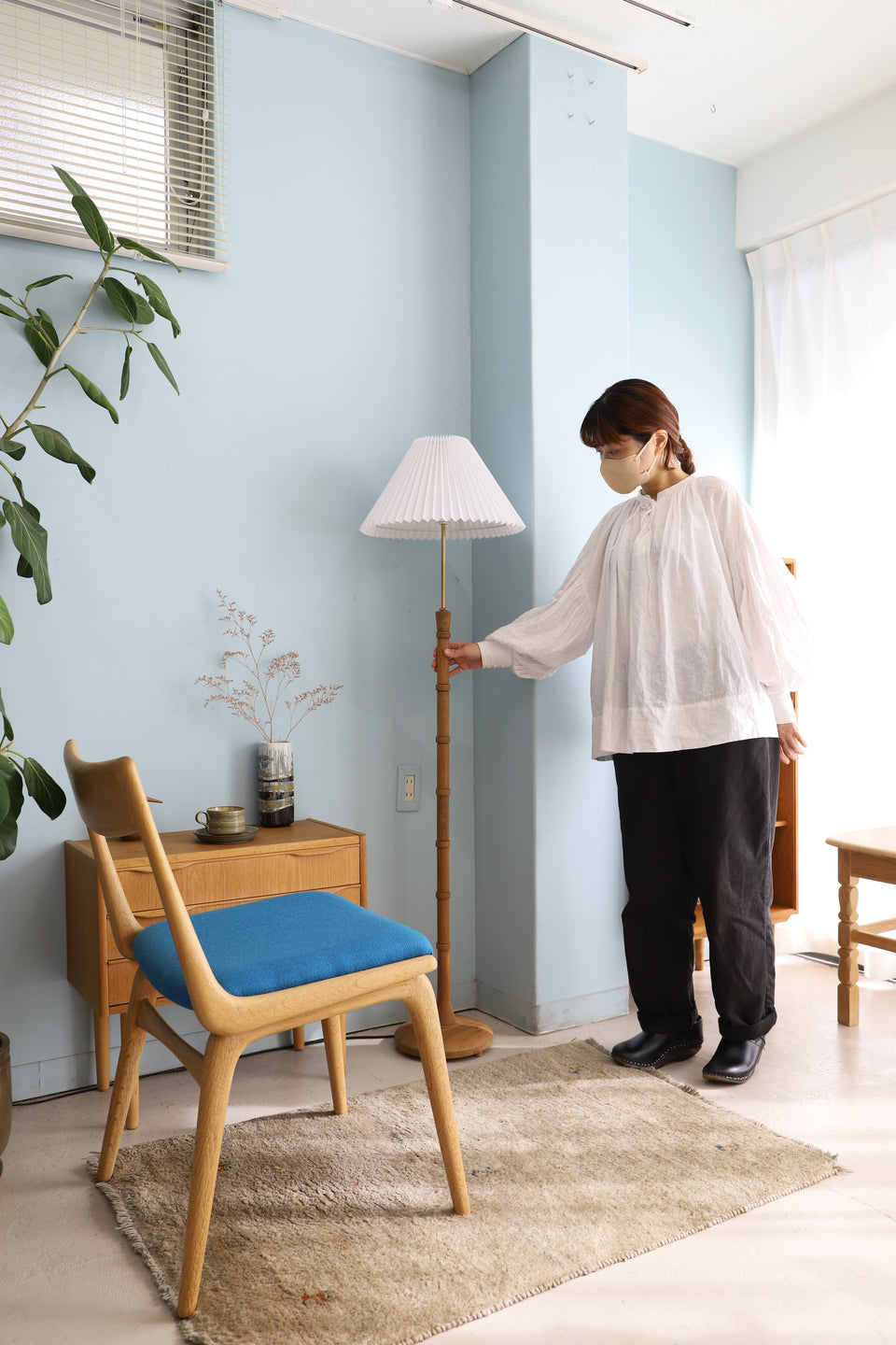 Oakwood Floor Stand Light Danish Vintage/デンマークヴィンテージ フロアスタンドライト オーク材 北欧インテリア 照明