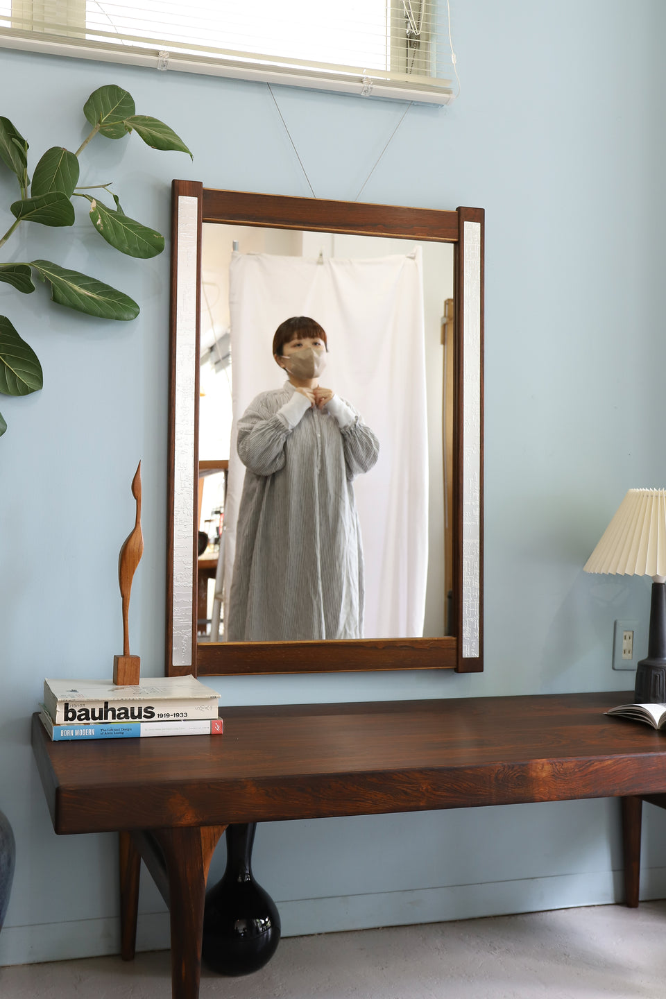 Danish Vintage J.Hølmer-Hansen Rosewood Wall Mirror/デンマークヴィンテージ ウォールミラー 壁掛け鏡 ローズウッド材 北欧インテリア