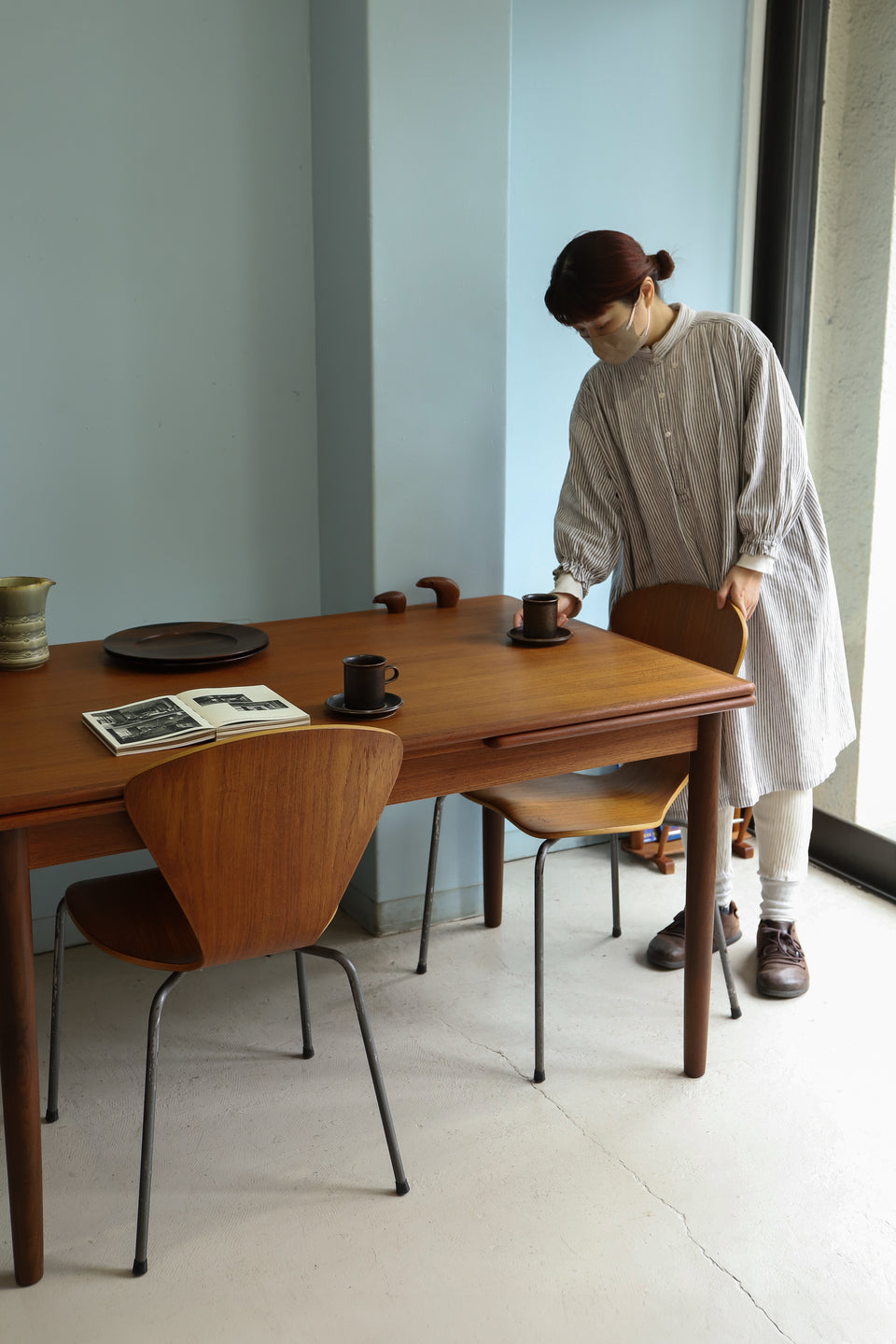 Teakwood Extension Dining Table Draw Leaf Danish Vintage/デンマークヴィンテージ ドローリーフ エクステンション ダイニングテーブル 北欧家具