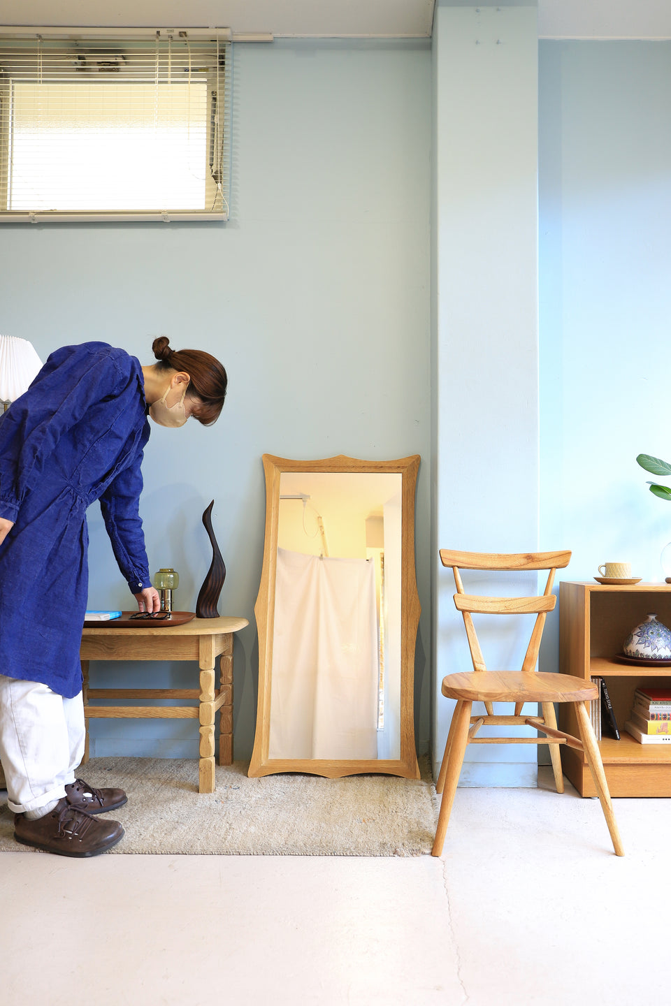 Oakwood Frame Wall Mirror Aarhus Glasimport og Glassliberi Danish Vintage/デンマークヴィンテージ ウォールミラー 姿見 オーク材 北欧インテリア