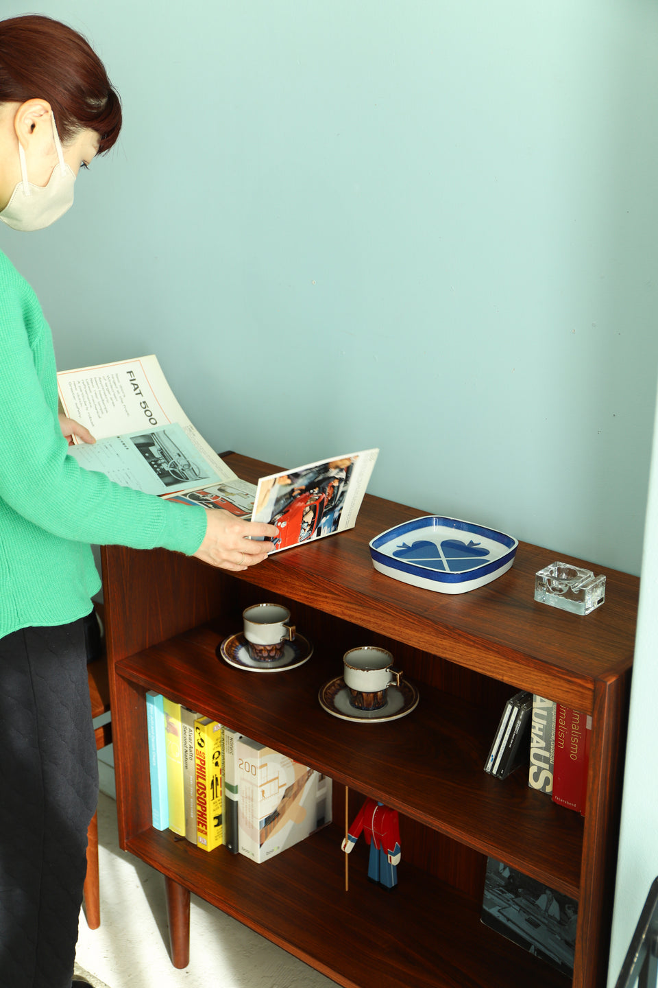 Rosewood Danish Vintage Low Bookcase/ローズウッド デンマークヴィンテージ ブックケース 本棚 北欧家具