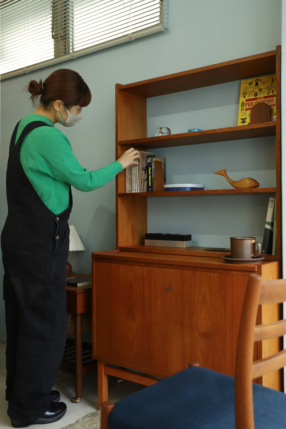 Swedish Vintage Bookcase Writing Bureau/スウェーデンヴィンテージ ブックケース ライティングビューロー オープンシェルフ 北欧家具