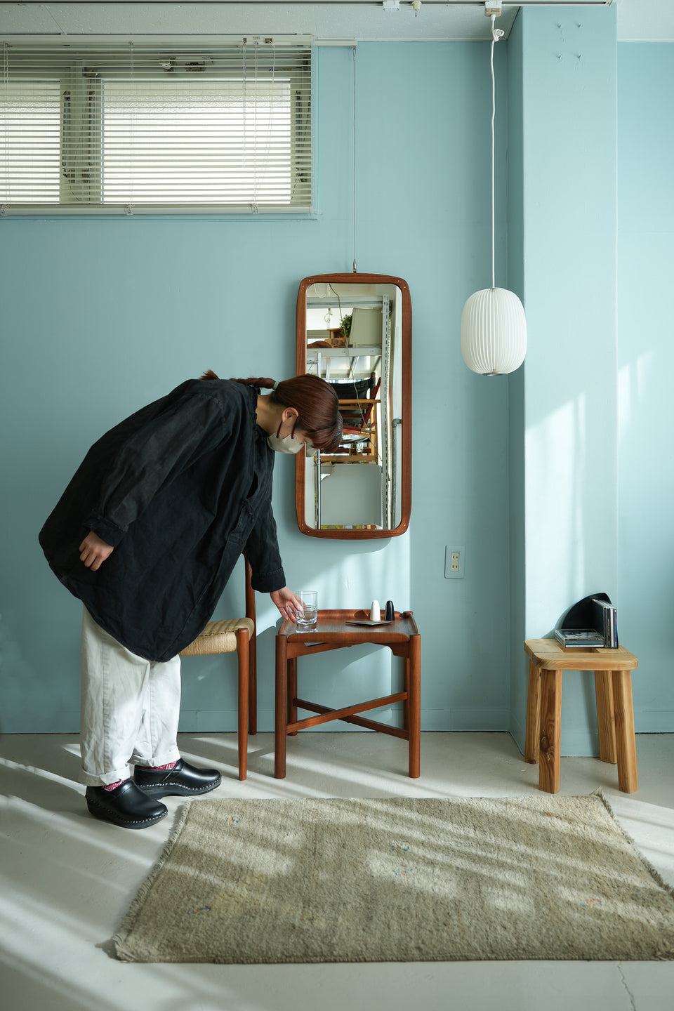 Teak Frame Wall Mirror Danish Vintage/デンマークヴィンテージ ウォールミラー 鏡 チーク材 北欧インテリア