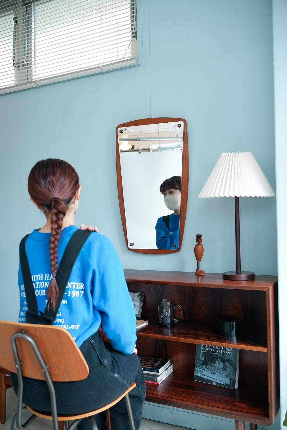 Teak Wall Mirror Danish Vintage/デンマークヴィンテージ ウォールミラー 鏡 チーク材 北欧インテリア