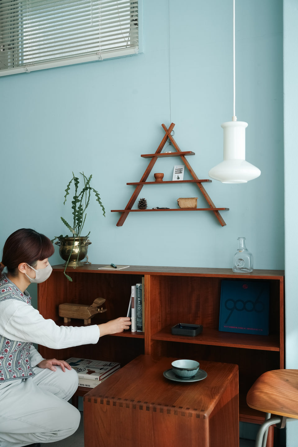 Teakwood Triangle Wall Shelf Danish Vintage/デンマークヴィンテージ ウォールシェルフ チーク材 北欧インテリア
