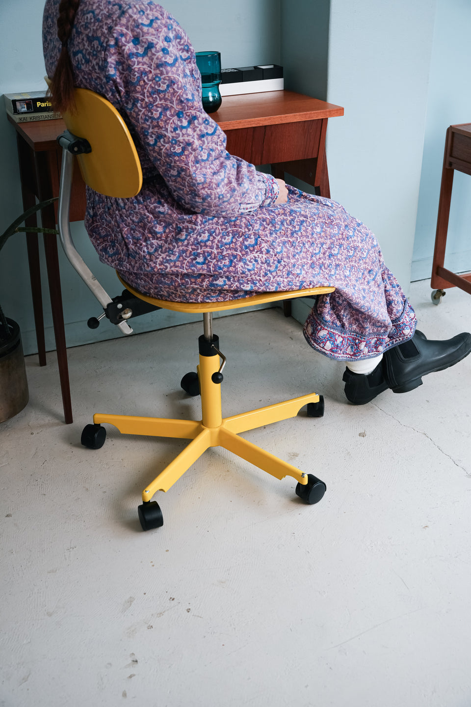 Vintage Jorgen Rasmussen Kevi Chair Yellow/ヴィンテージ ケヴィ キャスターチェア ヨルゲン・ラスムッセン 北欧デザイン