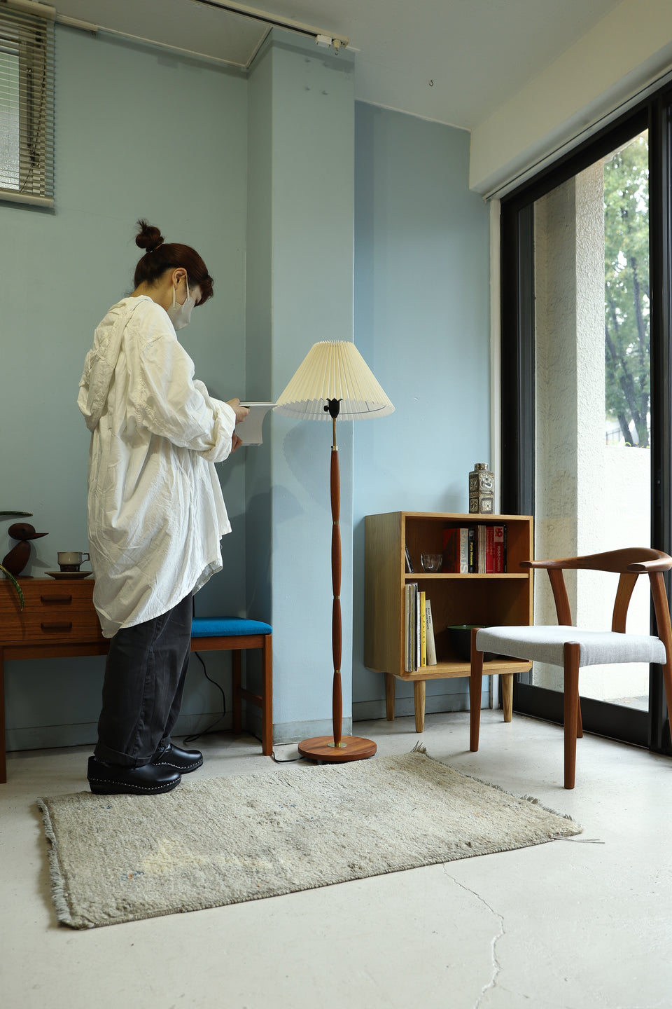 Danish Vintage Floor Stand Light Teakwood/デンマークヴィンテージ フロアスタンドライト 間接照明 チーク材 北欧インテリア