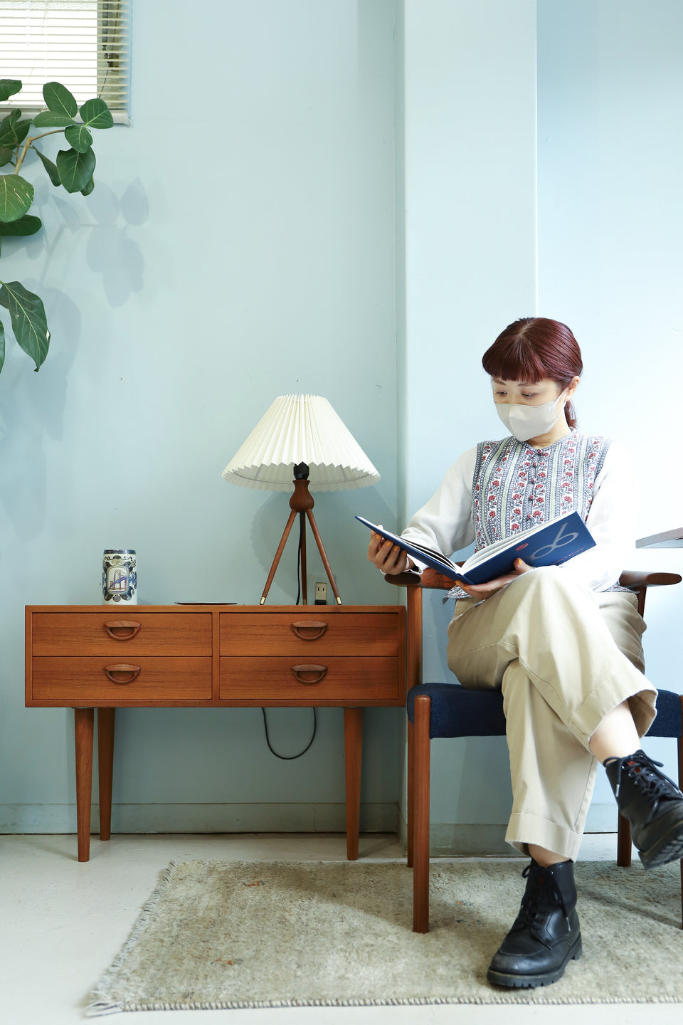 Danish Vintage Tripod Table Lamp Teakwood/デンマークヴィンテージ テーブルランプ チーク材 間接照明 北欧インテリア