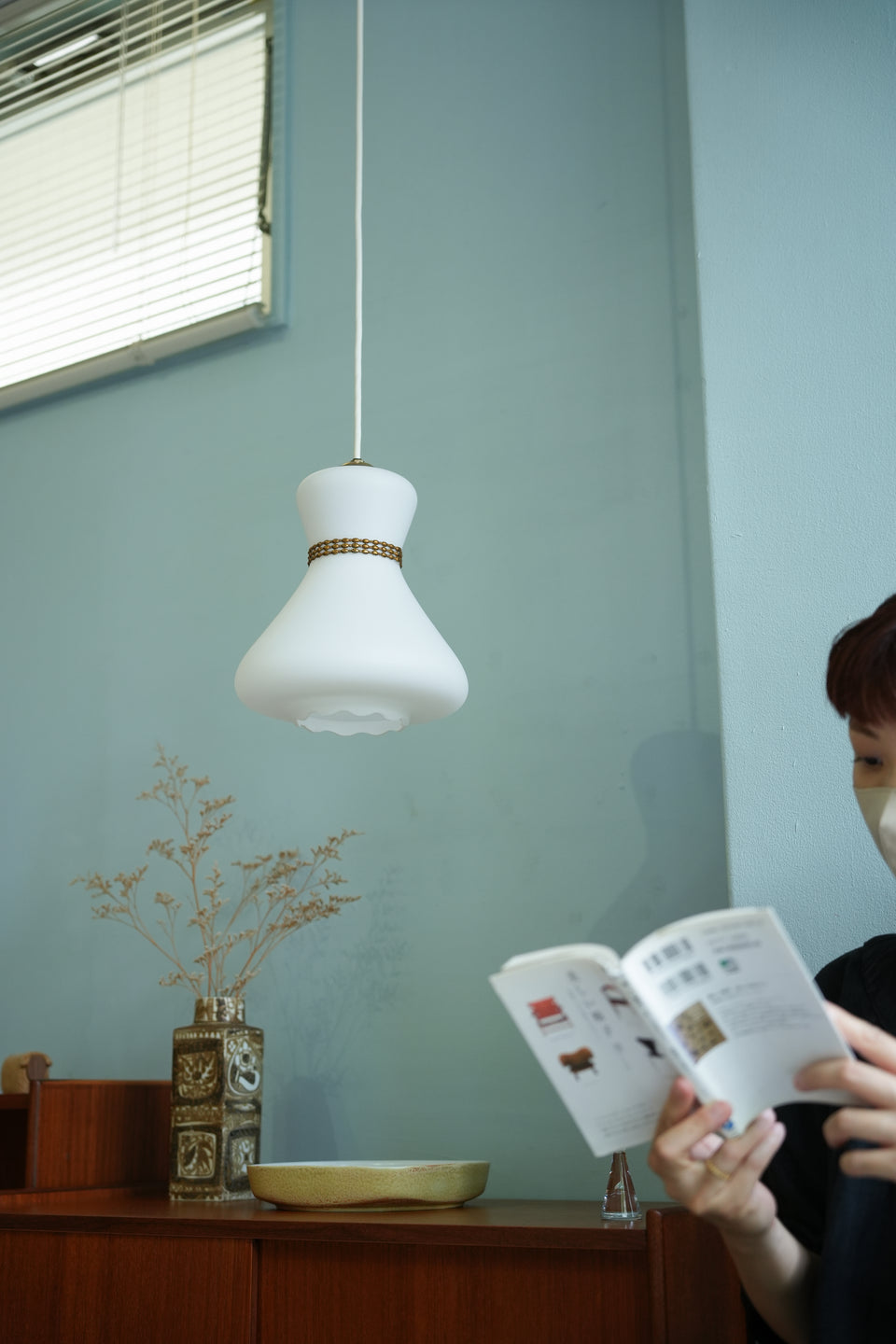 Danish Vintage Frost Glass Pendant Light/デンマークヴィンテージ ペンダントライト フロストガラス 照明 北欧インテリア
