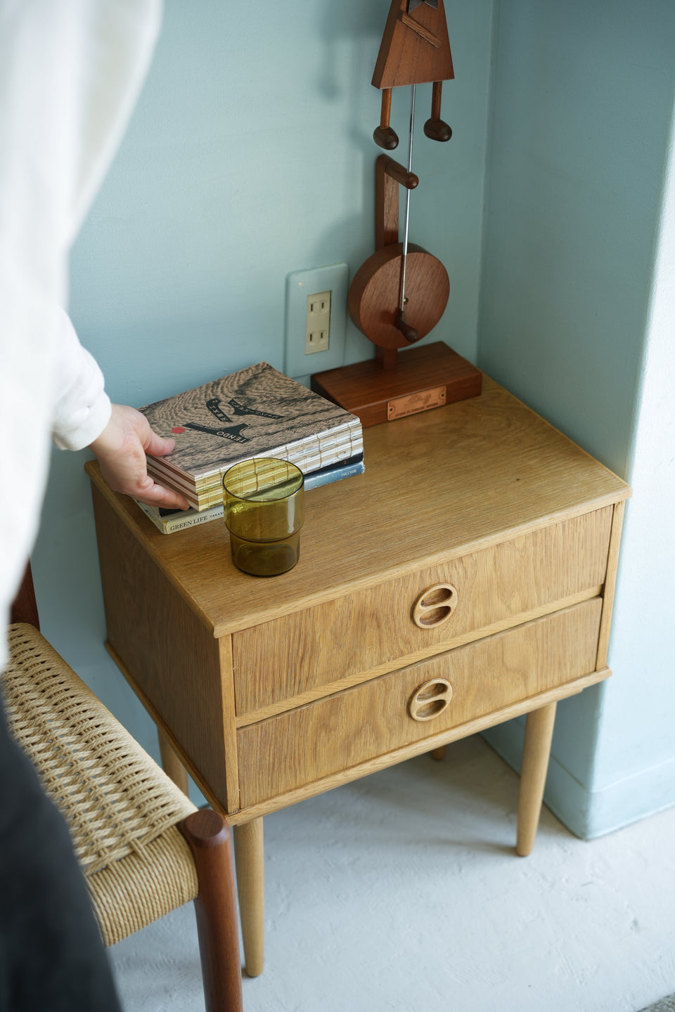 Danish Vintage Small Side Chest Oakwood/デンマークヴィンテージ スモールサイドチェスト 2段 オーク材