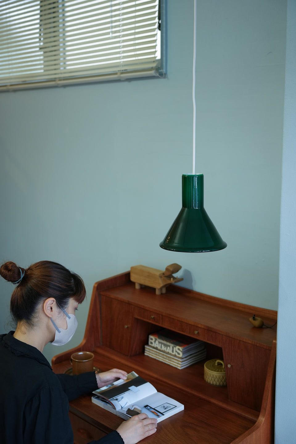 Green Holmegaard P&T Small Pendant Michael Bang/グリーン ホルムガード ペンダントライト 照明 デンマークヴィンテージ