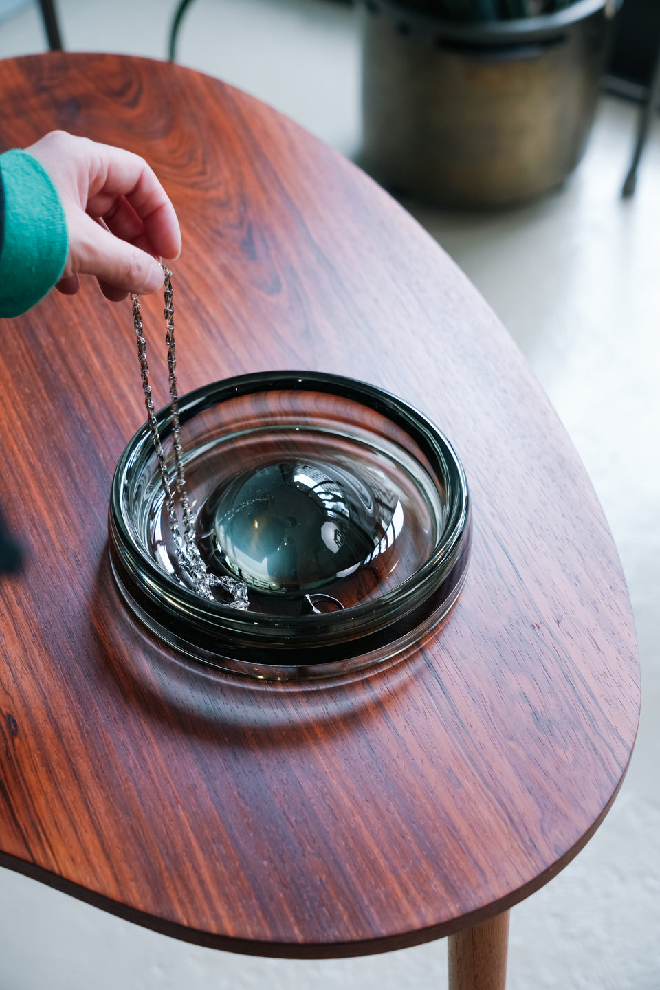 Holmegaard Per Lutken Fried Egg Tray Smoked Glass/ホルムガード ペル・ルッケン フライドエッグ ガラストレイ