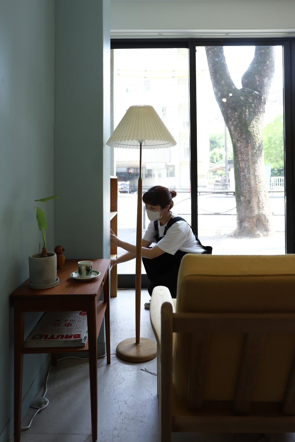 Swedish Vintage Floor Stand Light Oakwood/スウェーデンヴィンテージ フロアスタンドライト オーク材 北欧インテリア