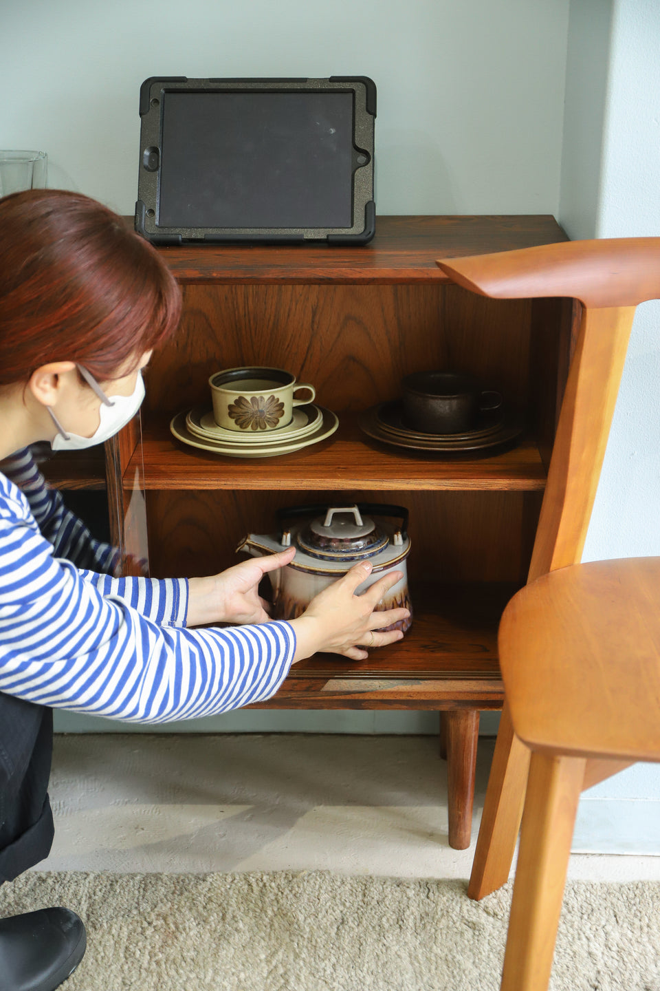 Bornholms Møbelfabrik Rosewood Glass Cabinet Danish Vintage/デンマークヴィンテージ ガラスキャビネット ローズウッド 収納 北欧家具