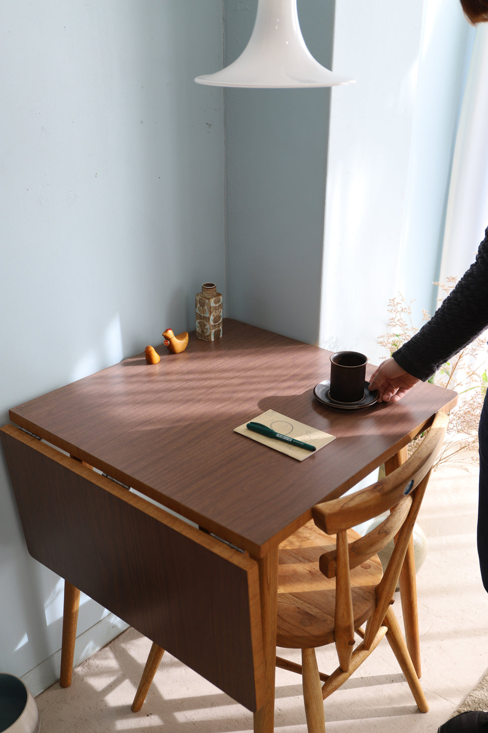Japanese Vintage Drop Leaf Melamine Top Table/ジャパンヴィンテージ ドロップリーフ メラミントップ テーブル レトロモダン