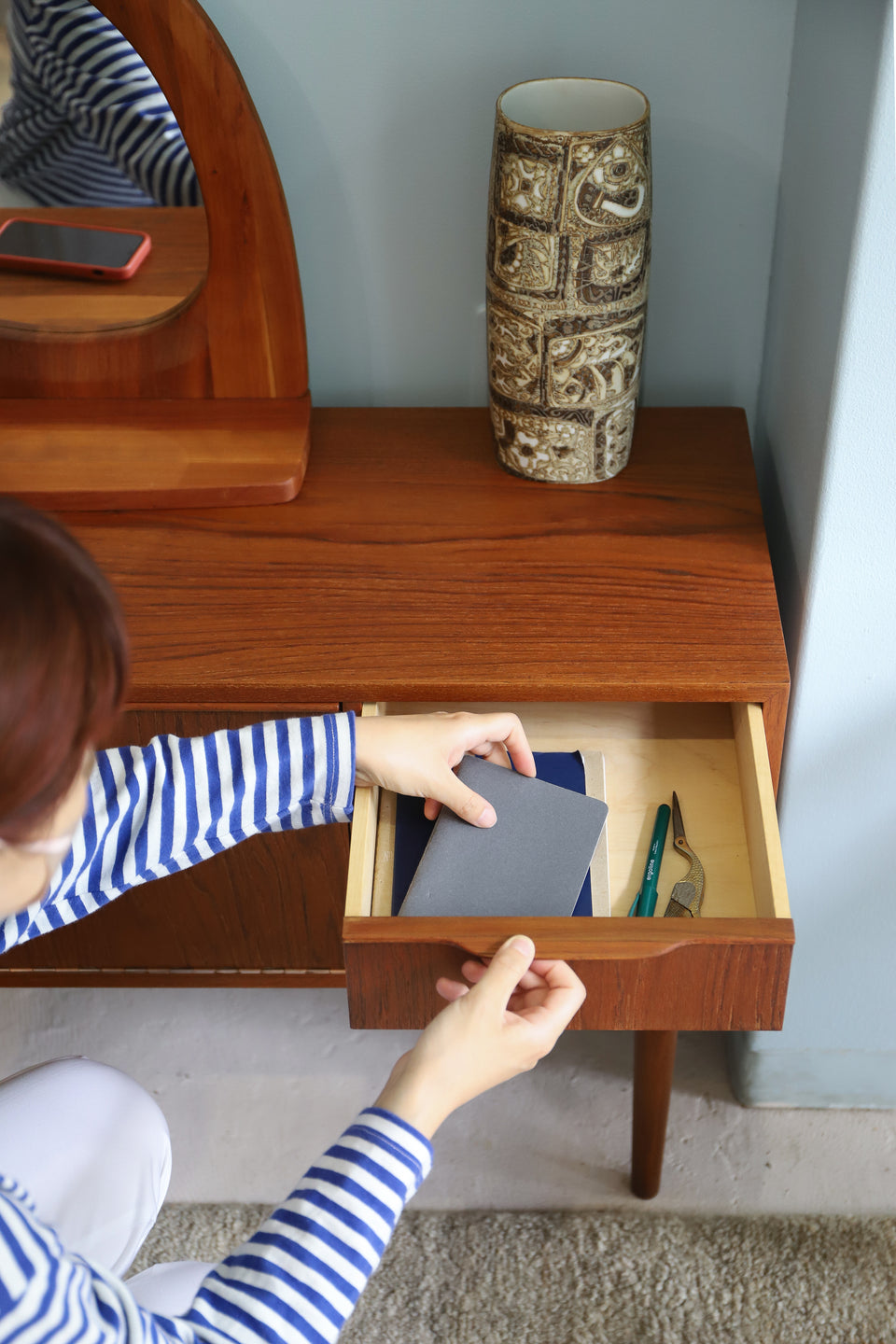 Danish Vintage Small Cabinet Chest Teakwood/デンマークヴィンテージ スモールキャビネット チェスト チーク材 北欧家具