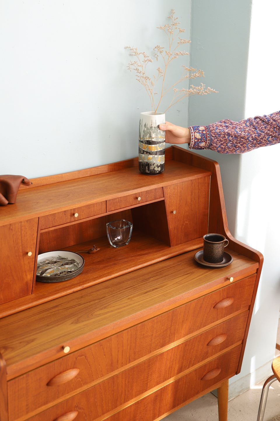Bjerringbro Stolefabrik Teakwood Writing Bureau Danish Vintage/デンマークヴィンテージ ライティングビューロー チーク材 北欧家具
