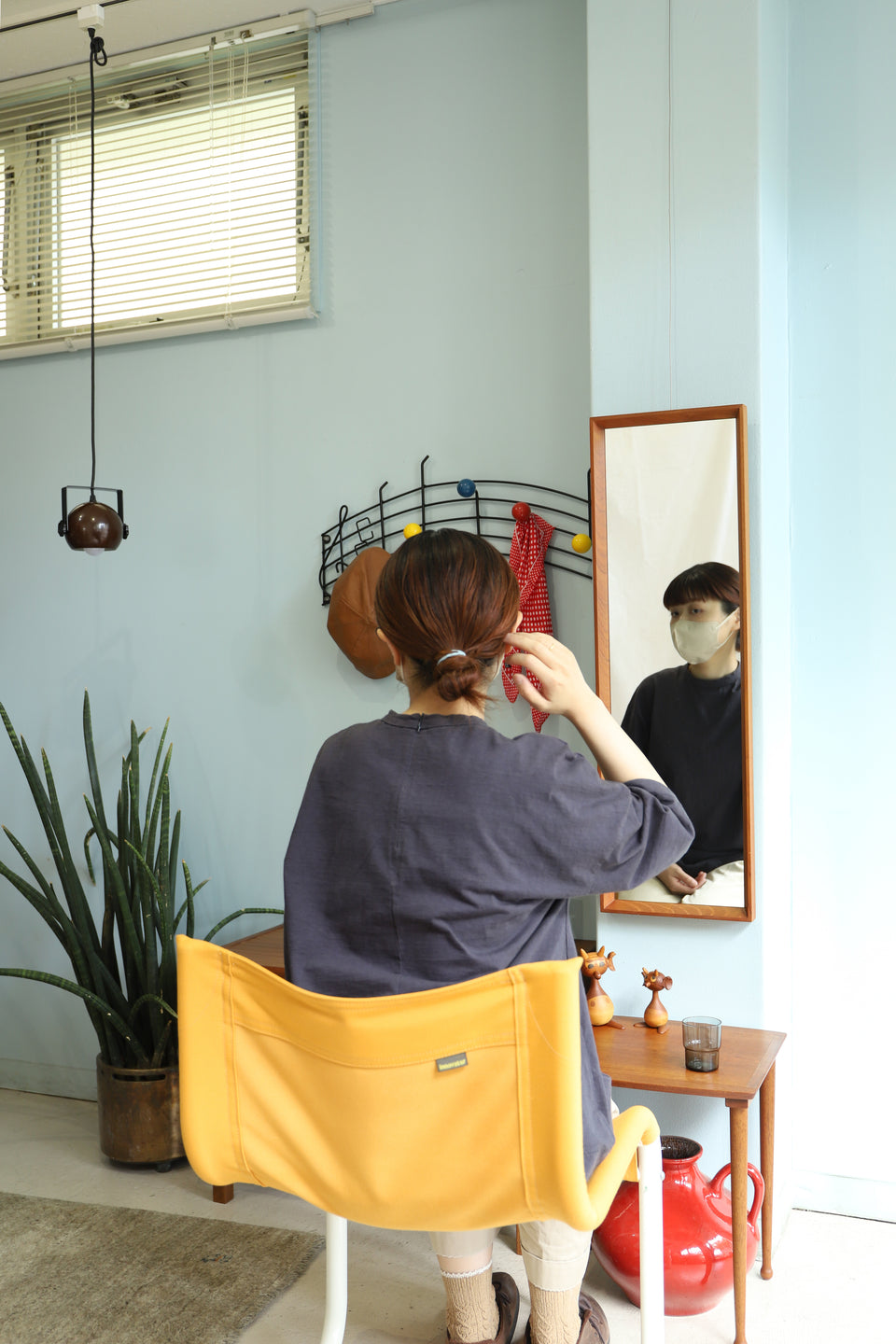 Danish Vintage Wall Mirror Teak Frame/デンマークヴィンテージ ウォールミラー チークフレーム 北欧インテリア