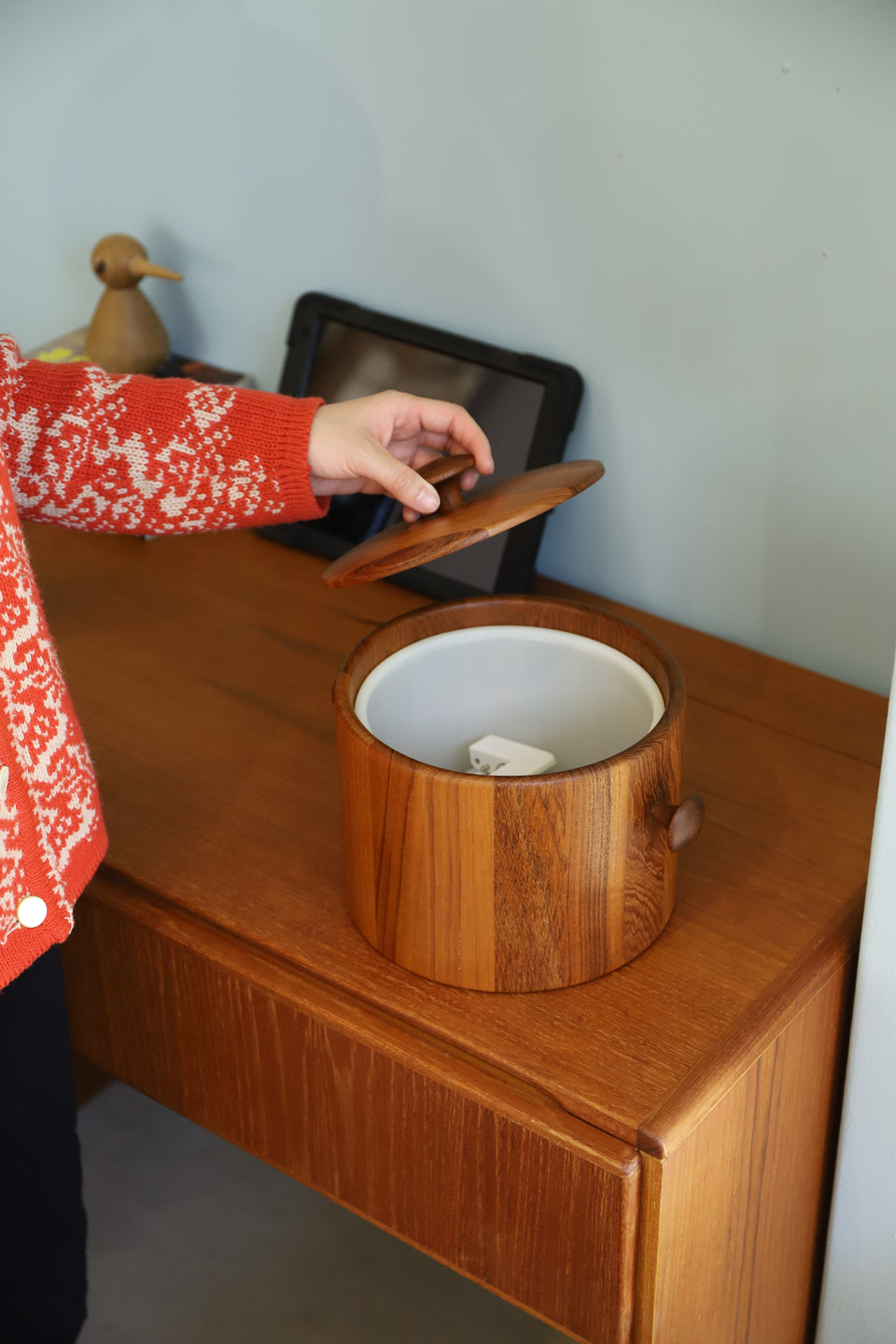 Danish Vintage DIGSMED Teakwood Ice Basket Bowl/デンマークヴィンテージ ディグスメッド アイスバスケット ボウル チーク材