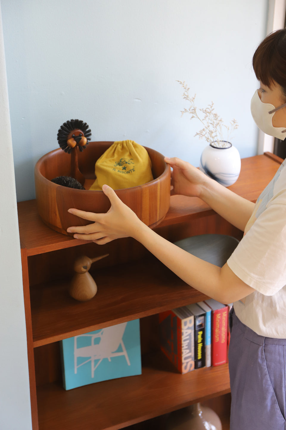 Danish Vintage Wooden Parquet Bowl/デンマークヴィンテージ 木製ボウル 寄木 北欧インテリア