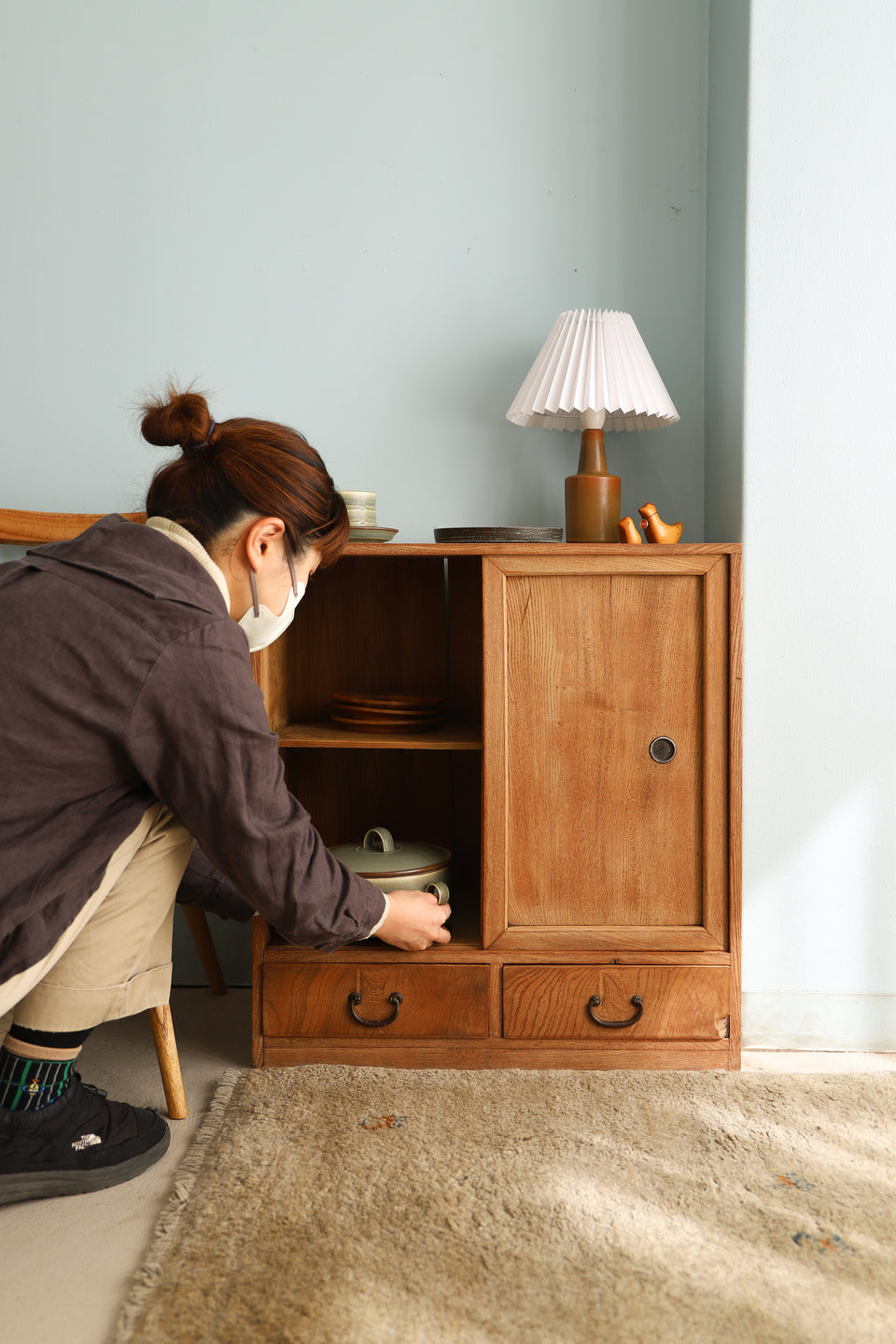 Japanese Vintage Wooden Tea Cabinet/ジャパンヴィンテージ 茶箪笥 キャビネット レトロモダン