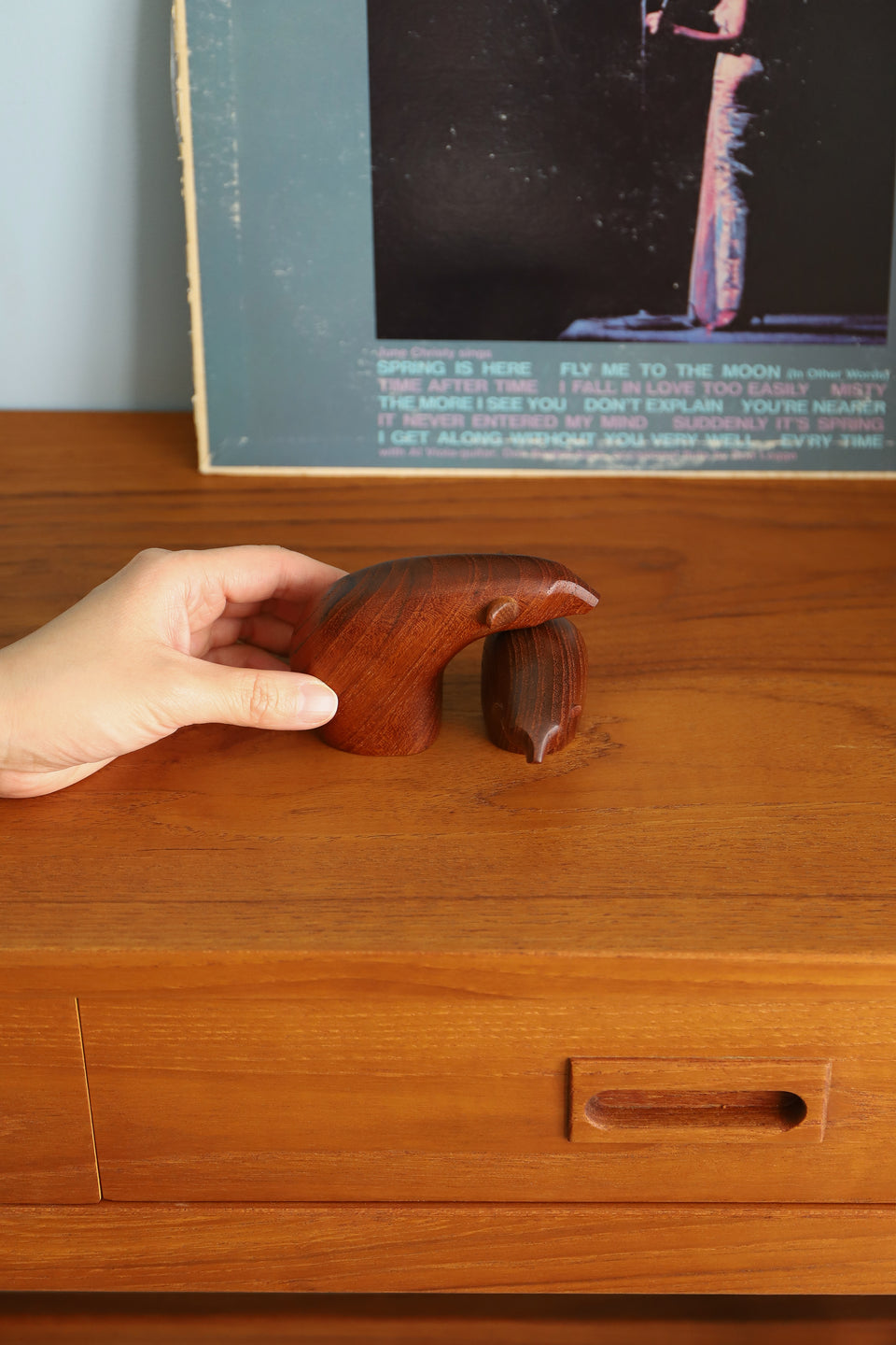 Danish Vintage Teakwood Bear Objet Lev Kari/デンマークヴィンテージ クマの置物 チーク材 彫刻 北欧インテリア