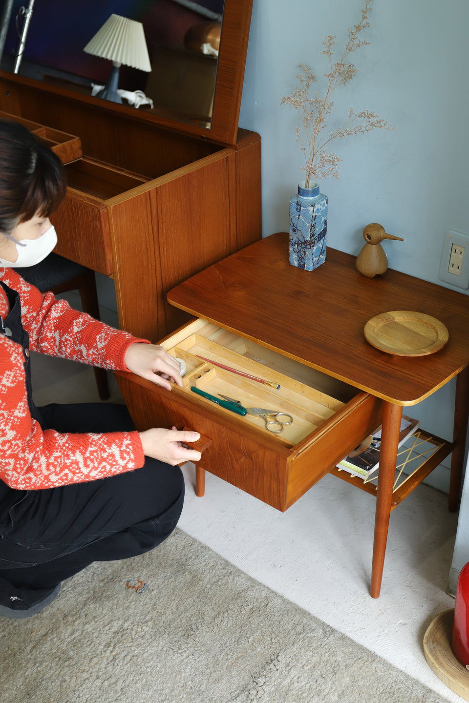 Danish Vintage Sewing Chest Side Table/デンマークヴィンテージ ソーイングサイド テーブル チェスト 北欧インテリア