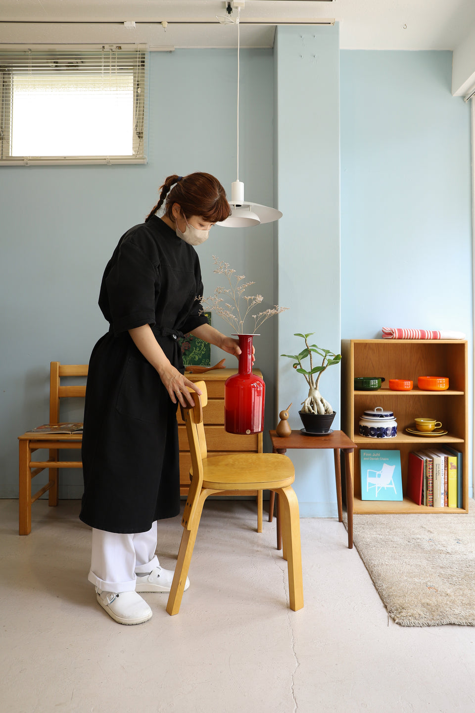 Holmegaard Gul Vase Red Danish Vintage/ホルムガード ガルベース ガラス 花瓶 デンマーク 北欧ヴィンテージ