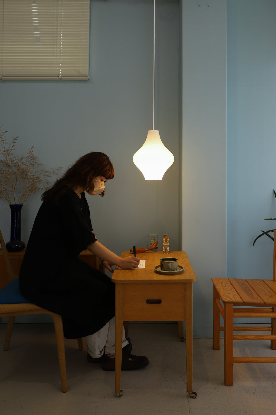 Vintage Opal Glass Pendant Light/ヴィンテージ オパールガラス ペンダントライト 照明