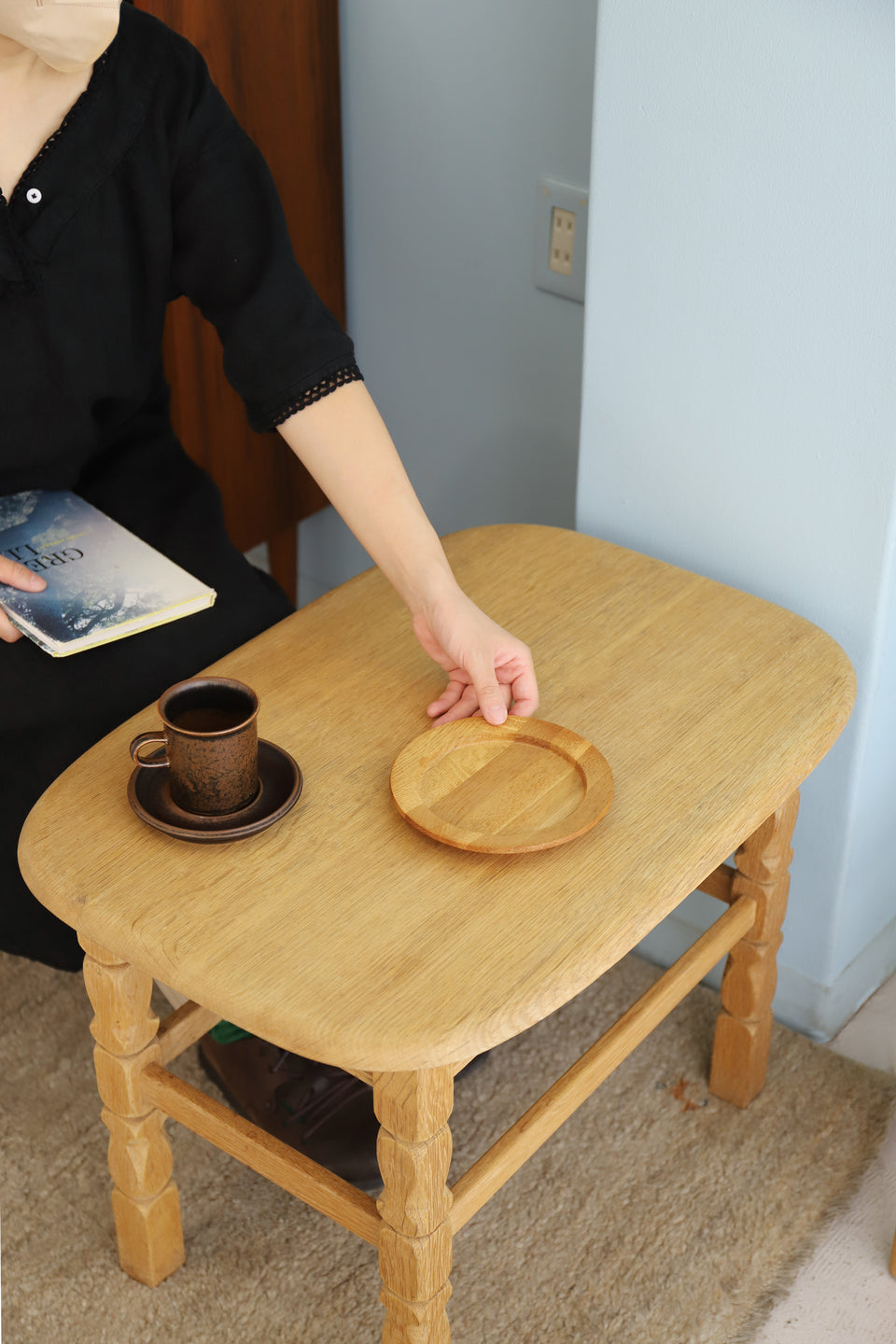 Oakwood Side Table Danish Vintage/デンマークヴィンテージ オーク材 サイドテーブル 北欧家具