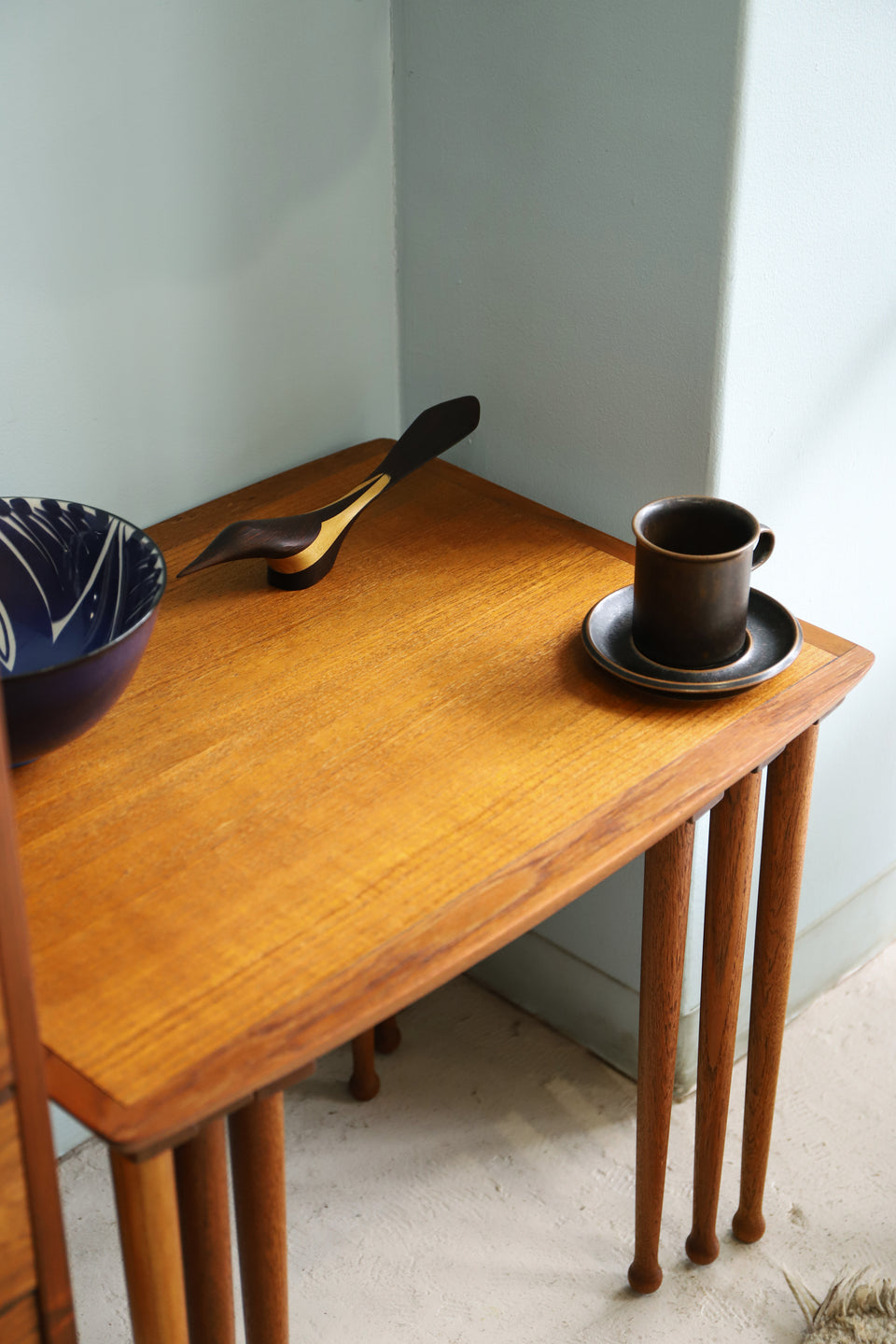 Danish Vintage Møbelintarsia Nesting Table No.22/デンマーク ヴィンテージ ネストテーブル チーク材 北欧家具