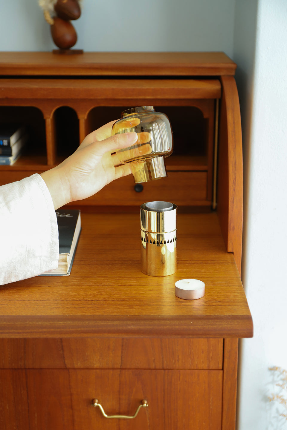 Scandinavian Vintage Glass Candle Holder/北欧ヴィンテージ キャンドルホルダー ガラス 燭台 ミッドセンチュリー