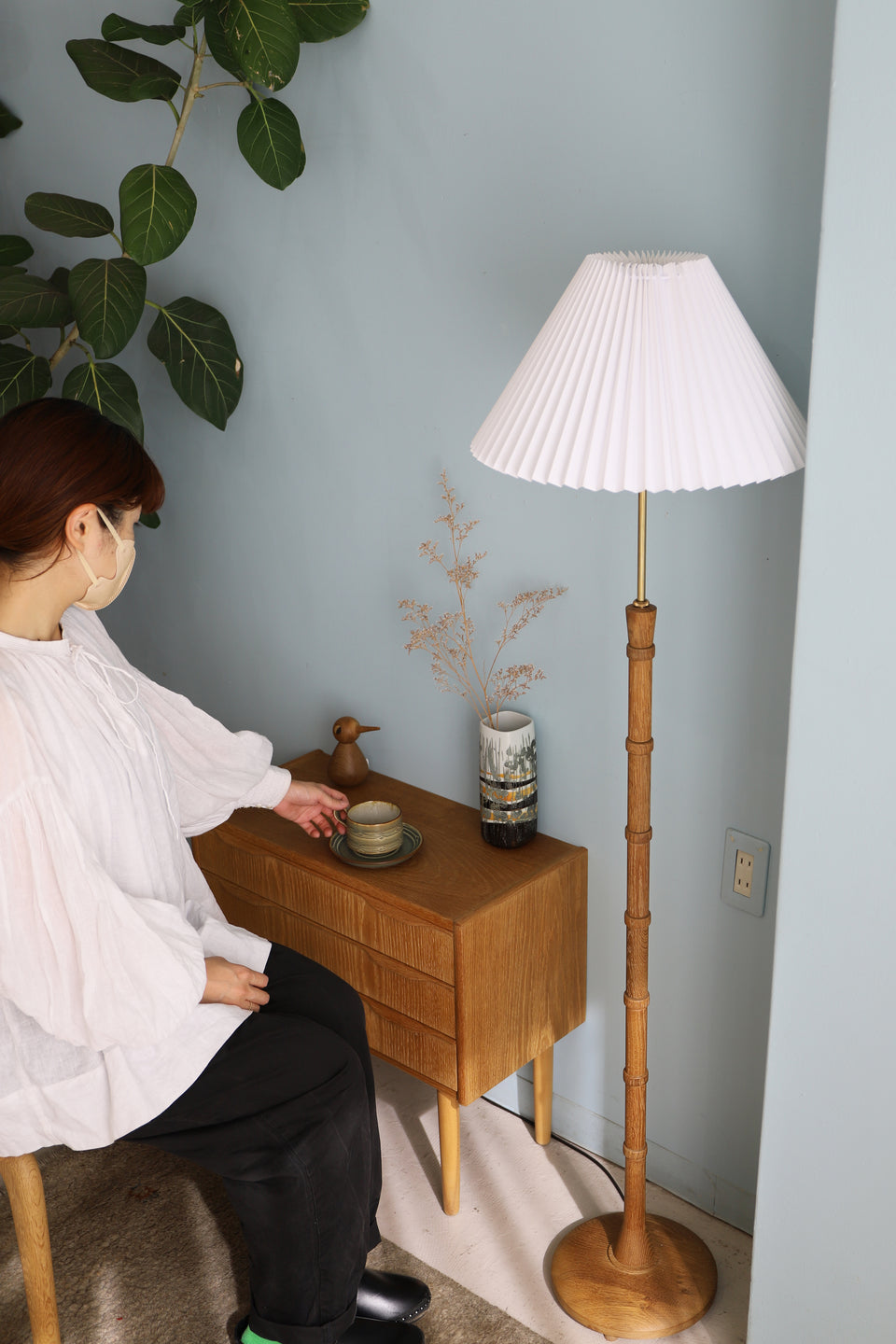 Oakwood Floor Stand Light Danish Vintage/デンマークヴィンテージ フロアスタンドライト オーク材 北欧インテリア 照明