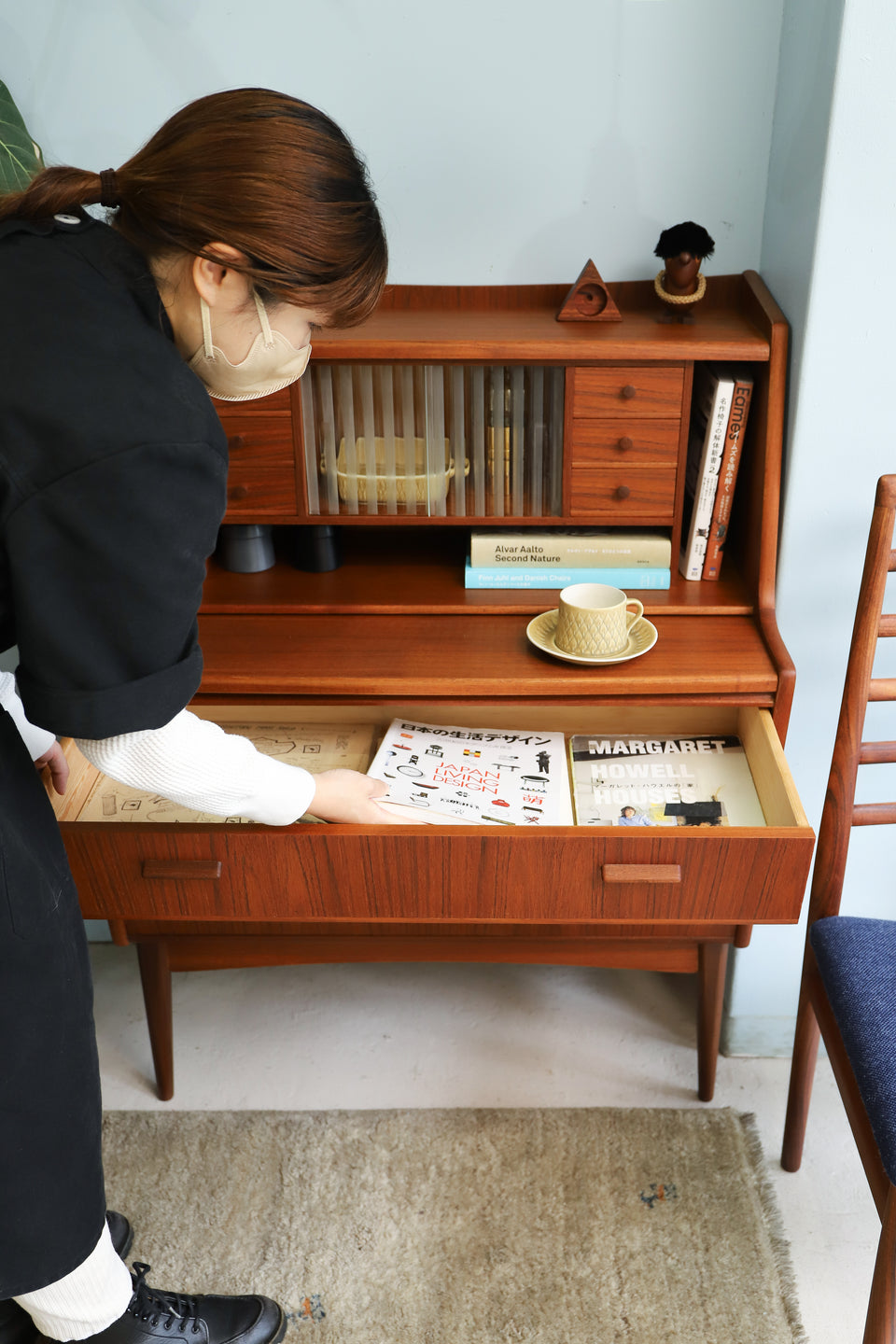 Danish Vintage Secretary Desk Writing Bureau/デンマークヴィンテージ ライティングビューロー デスク チェスト 北欧家具