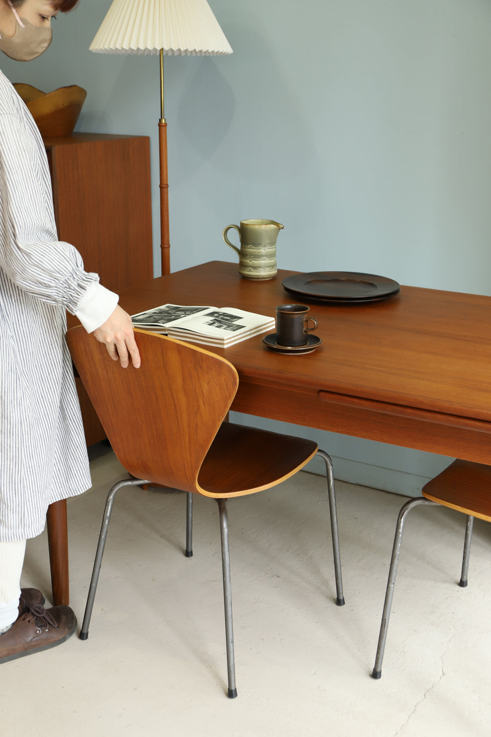 Teakwood Extension Dining Table Draw Leaf Danish Vintage/デンマークヴィンテージ ドローリーフ エクステンション ダイニングテーブル 北欧家具