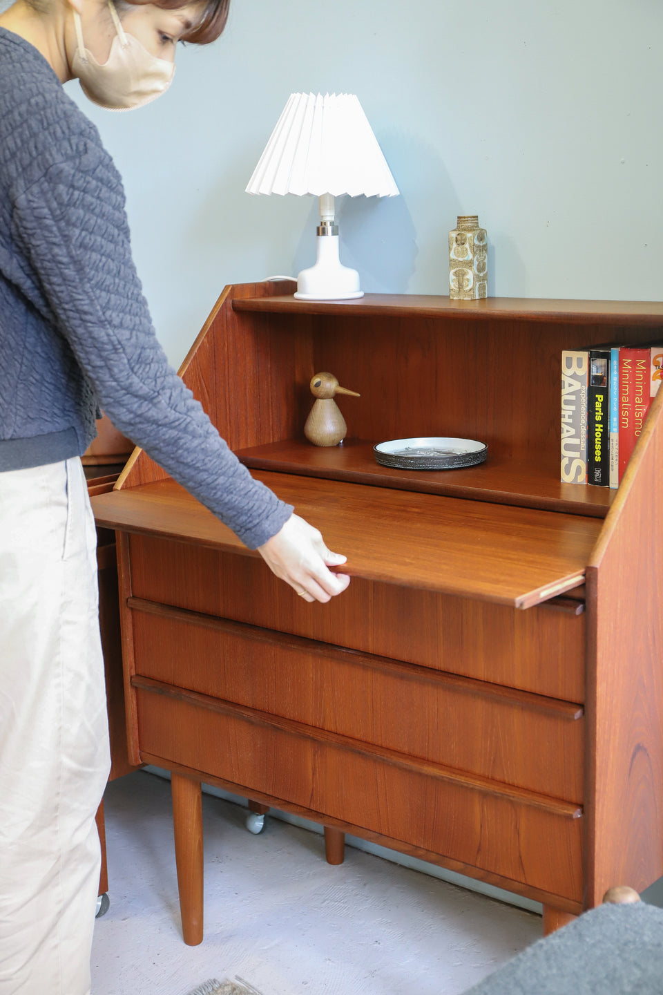 Danish Vintage Writing Bureau Hanbjerg Møbelfabrik/デンマークヴィンテージ ライティングビューロー デスク チーク材 北欧家具