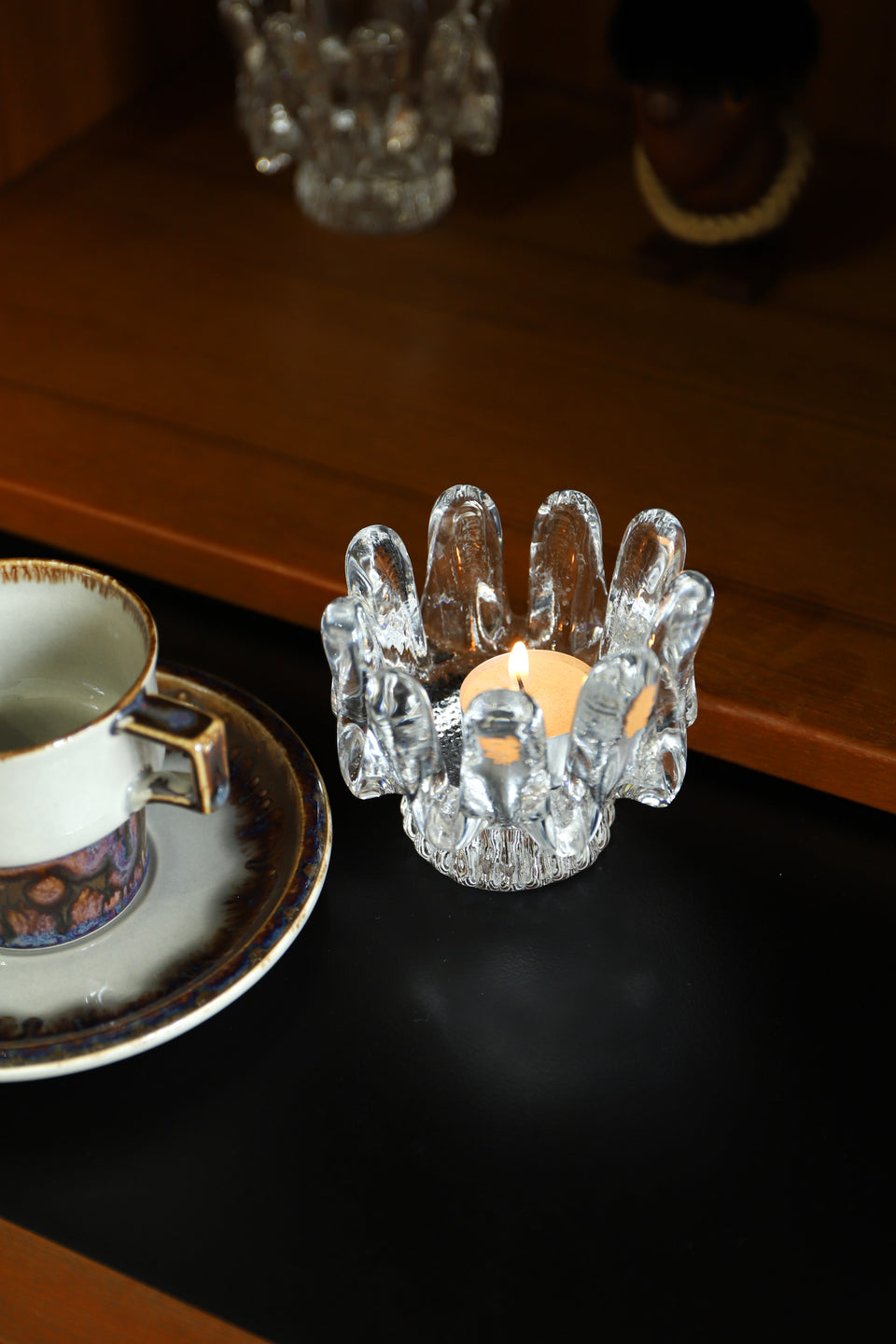 Kosta Boda Sunflower Candle Holder Goran Warff/コスタボダ キャンドルホルダー サンフラワー ガラス 北欧インテリア