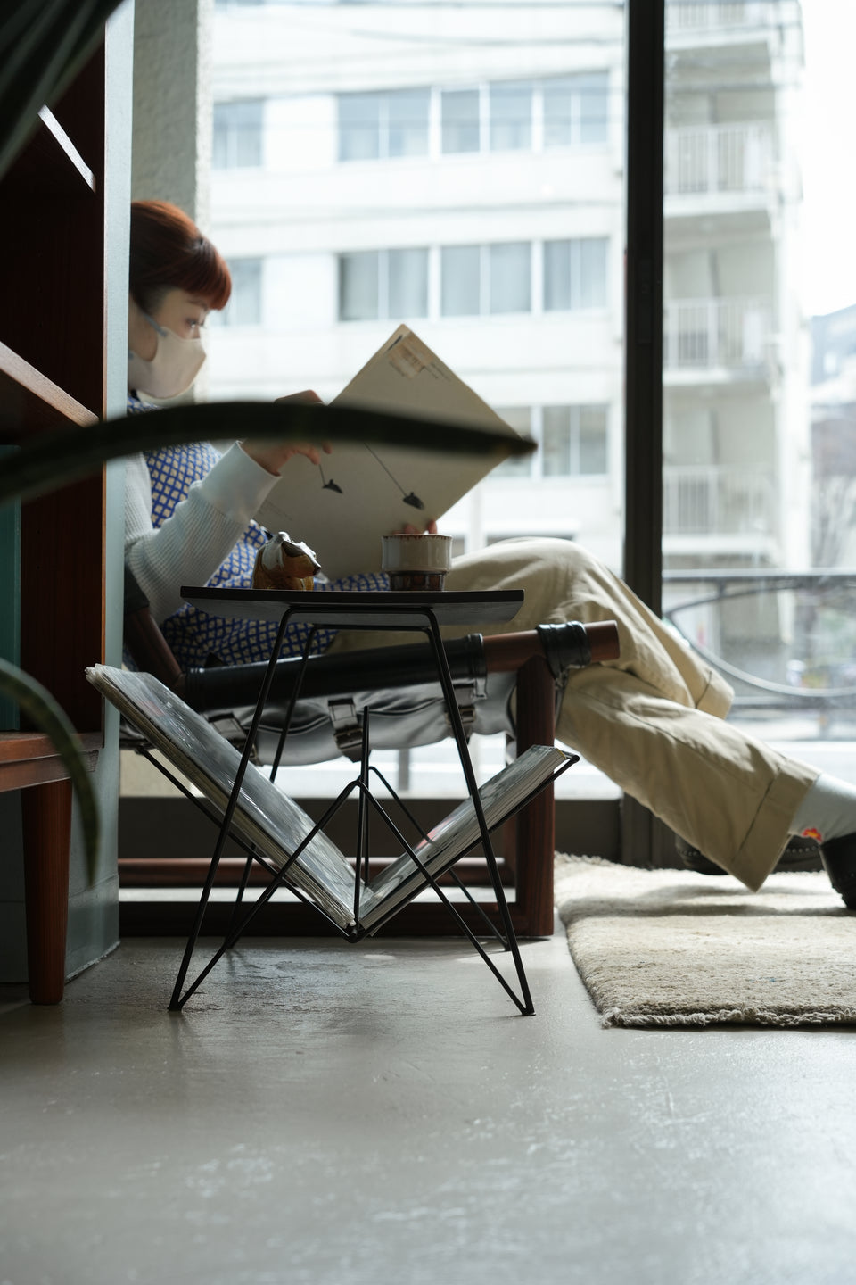 Midcentury Vintage Side Table with Magazine Rack/ミッドセンチュリーヴィンテージ サイドテーブル マガジンラック