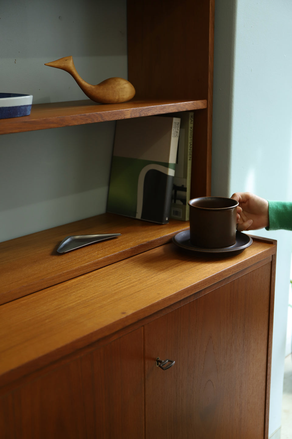 Swedish Vintage Bookcase Writing Bureau/スウェーデンヴィンテージ ブックケース ライティングビューロー オープンシェルフ 北欧家具