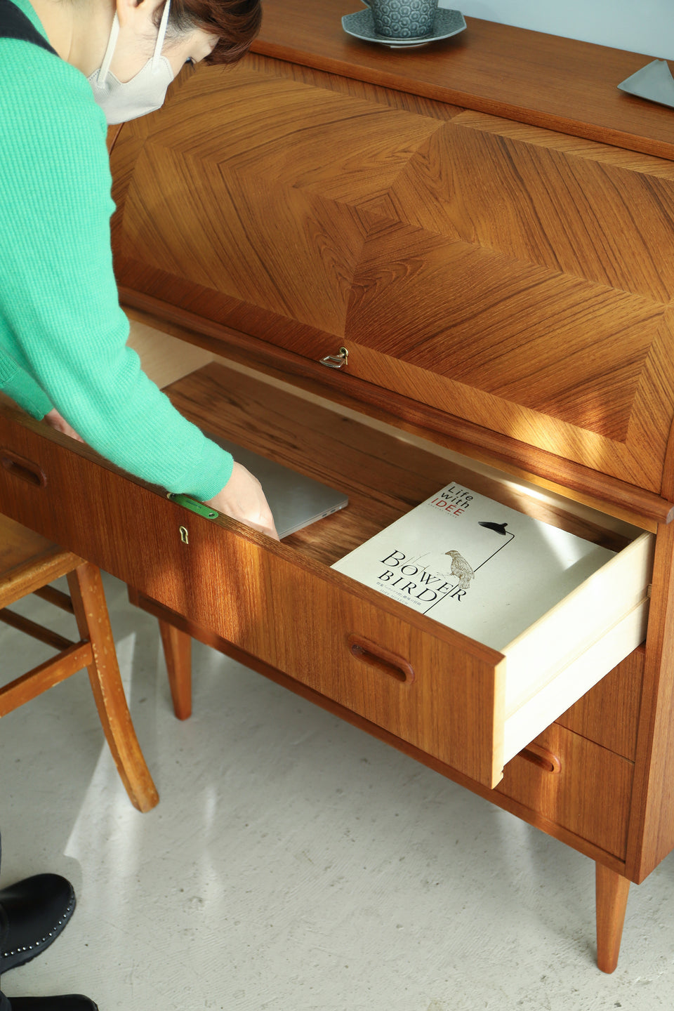 Swedish Vintage Rolltop Writing Bureau Egon Ostergaard/スウェーデンヴィンテージ ロールトップ ライティングビューロー 北欧家具