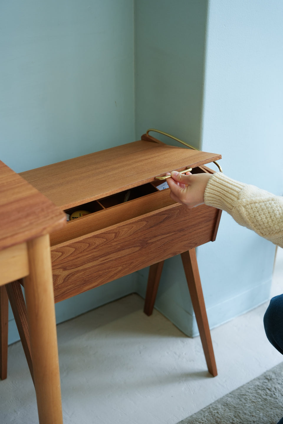 Swedish Vintage Sewing Box Side Table/スウェーデンヴィンテージ ソーイングボックス サイドテーブル 北欧家具