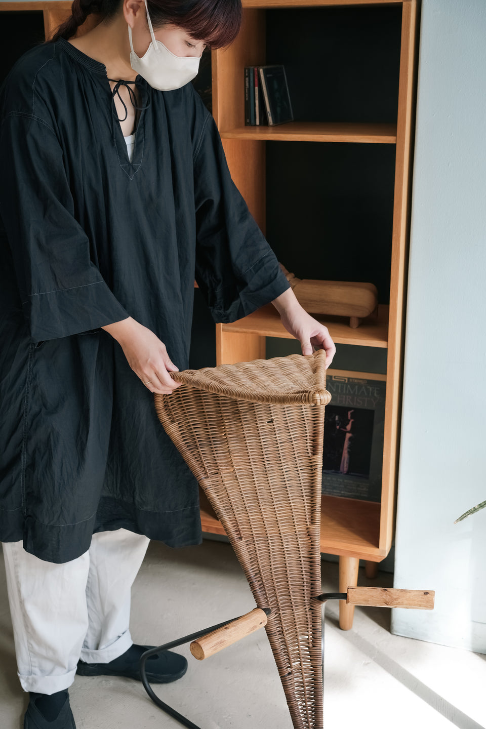 Sculptural Rattan & Iron Bar Stool/ラタン×アイアン バースツール
