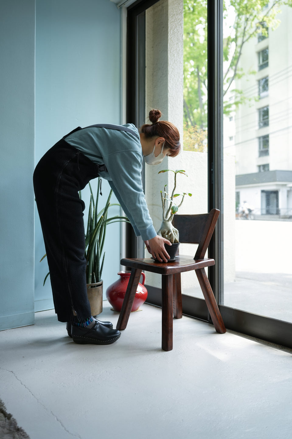 Old Teak Chair & Wooden Basket/オールドチーク チェア 木製バスケット 椅子 カゴ 民芸